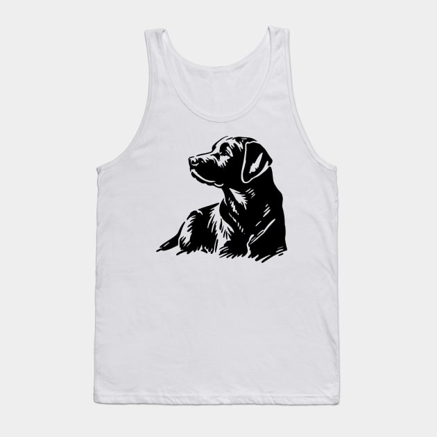 This is a simple black ink drawing of a Labrador dog Tank Top by WelshDesigns